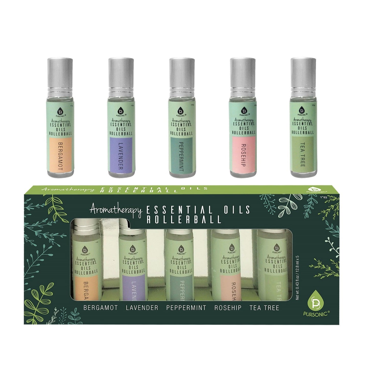 Bloom Aromatherapy Essential Oils Rollerball Set (Model: EOR5)