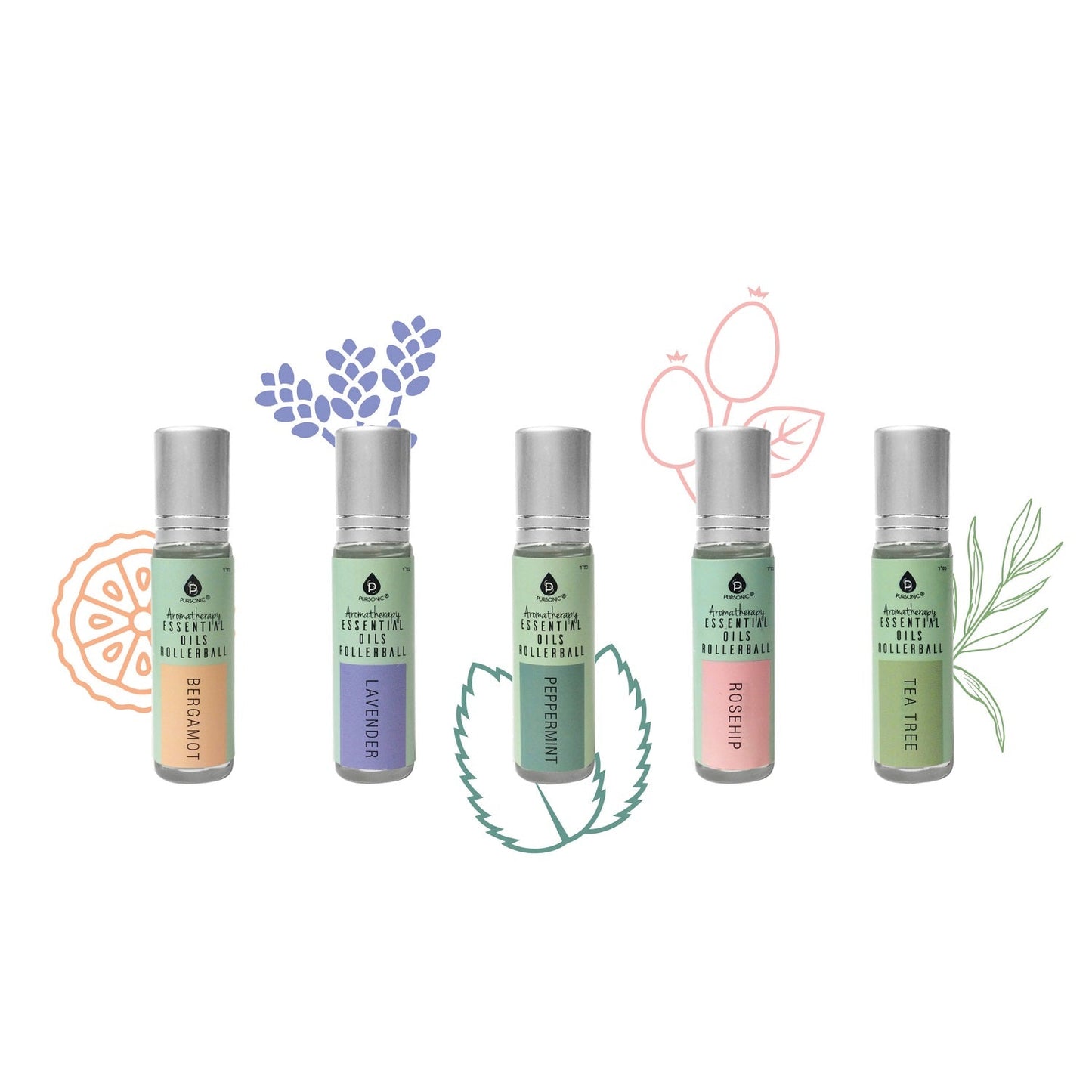 Bloom Aromatherapy Essential Oils Rollerball Set (Model: EOR5)