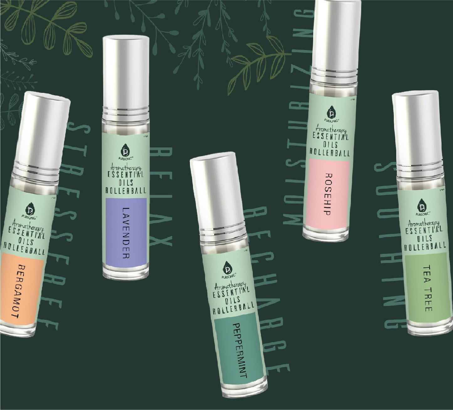Bloom Aromatherapy Essential Oils Rollerball Set (Model: EOR5)