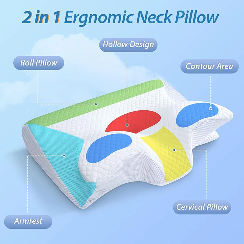 Ergonomic pillow cover 2 in 1