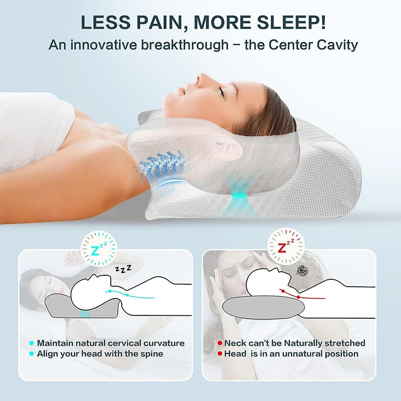 Ergonomic pillow less pain more sleep