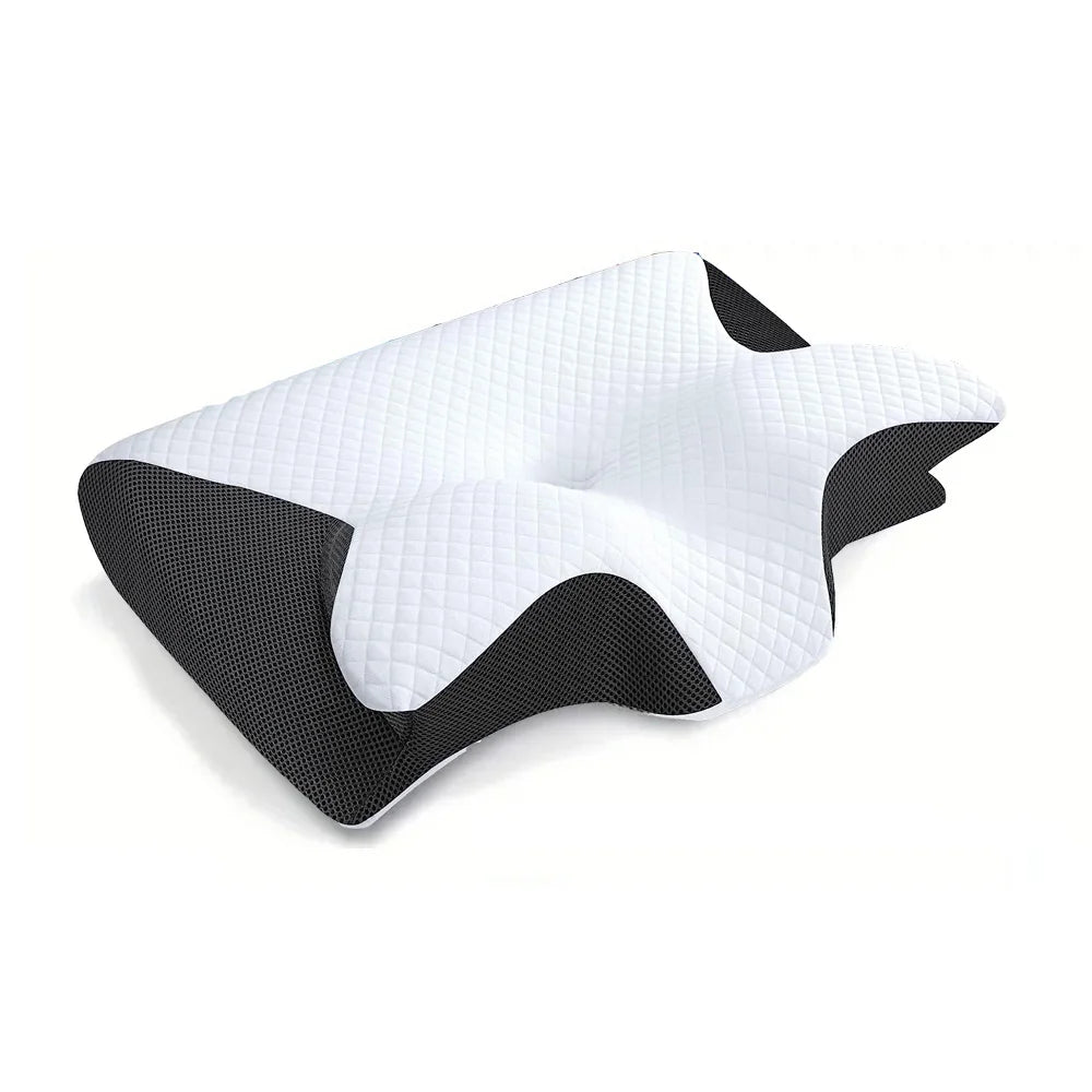Ergonomic pillow white black