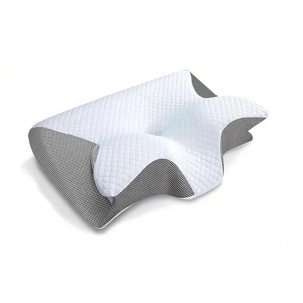 Ergonomic pillow white gray