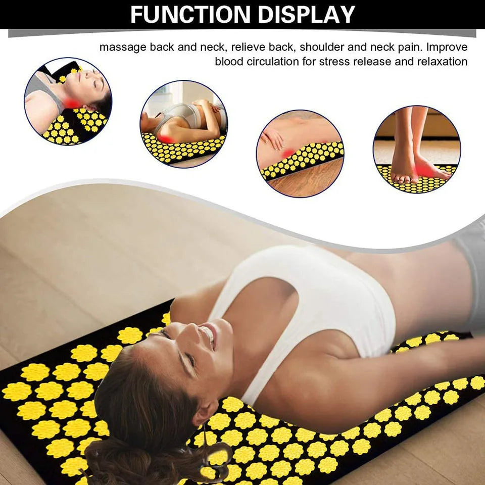 Acupressure Yoga Mat Relieve Stress Back Body Pain Spike Mat