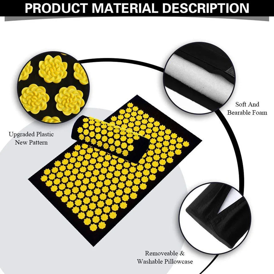 Acupressure Yoga Mat Relieve Stress Back Body Pain Spike Mat