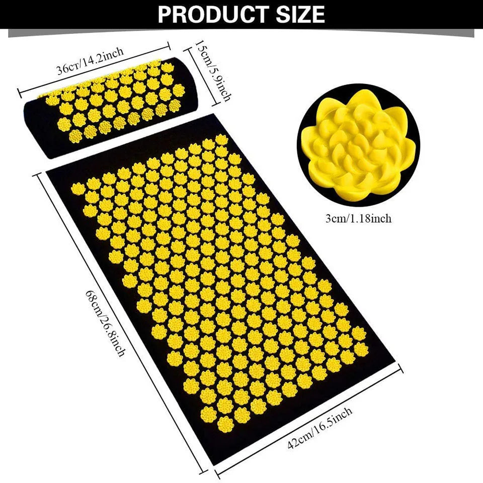 Acupressure Yoga Mat Relieve Stress Back Body Pain Spike Mat