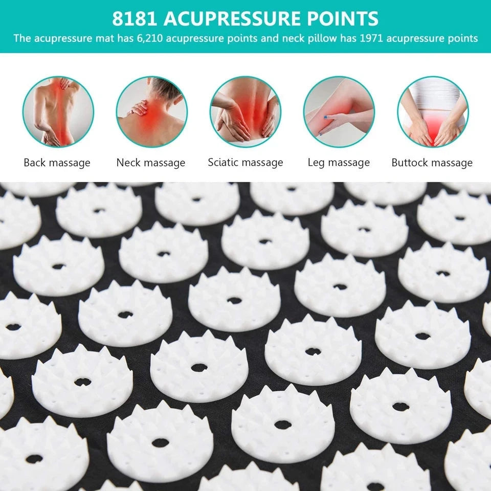 Acupressure Yoga Mat Relieve Stress Back Body Pain Spike Mat