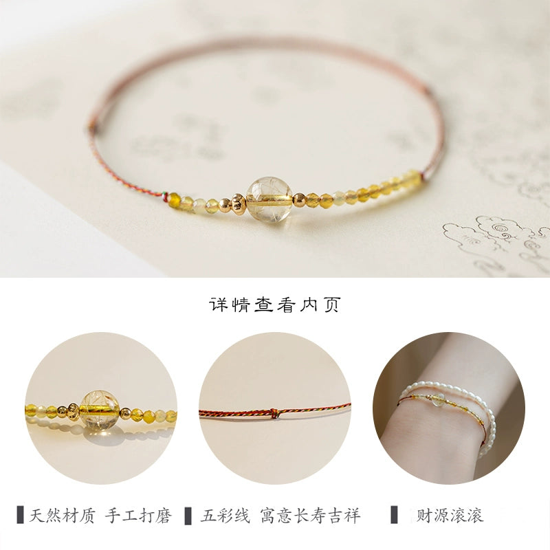 Strawberry Quartz Original Women Woven Hand Strap