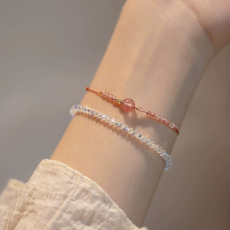 Strawberry Quartz Original Women Woven Hand Strap