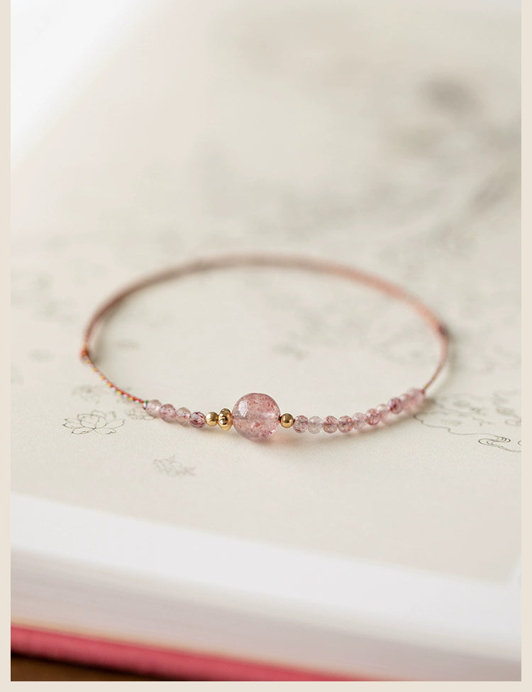 Strawberry Quartz Original Women Woven Hand Strap