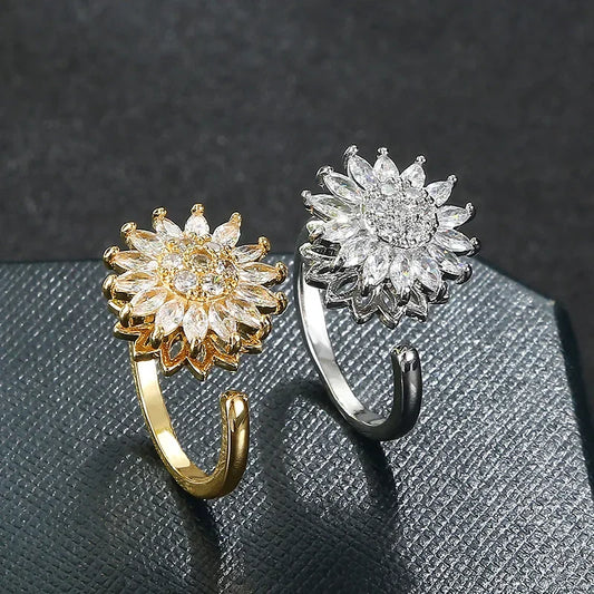 Sunflower Rings - Fidget Spin for Anxiety Stress Relief