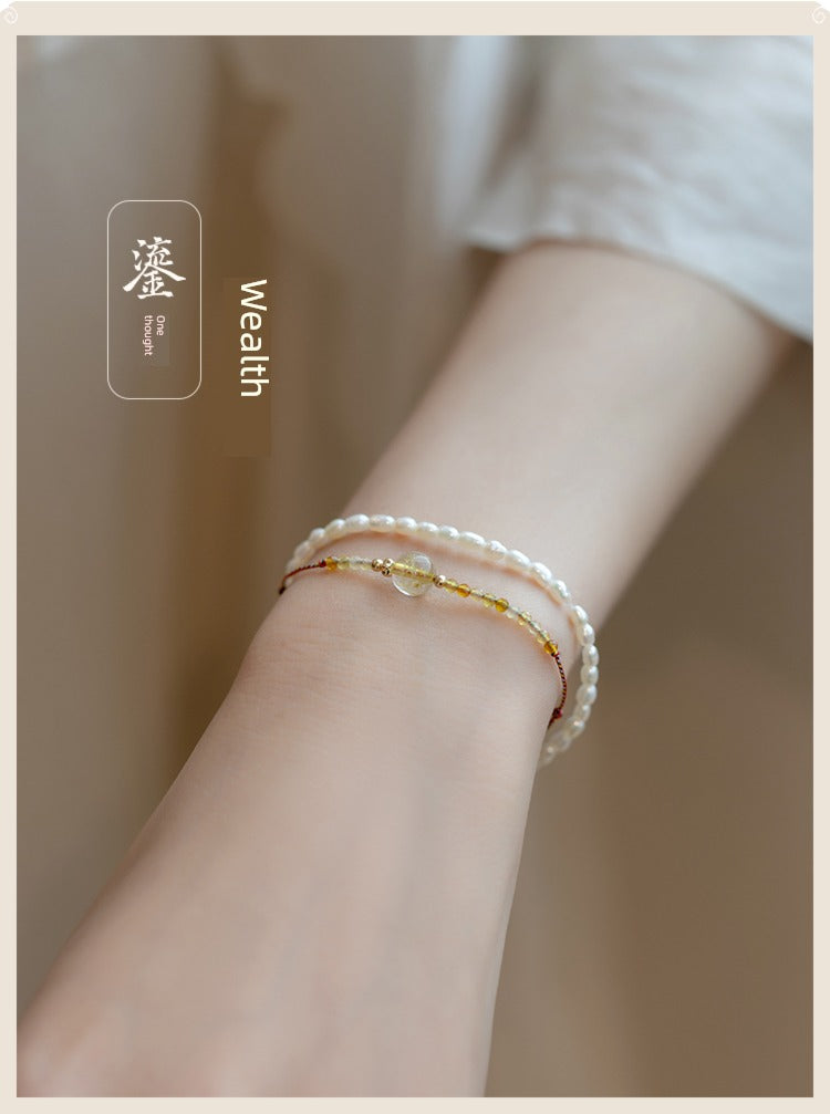 Strawberry Quartz Original Women Woven Hand Strap