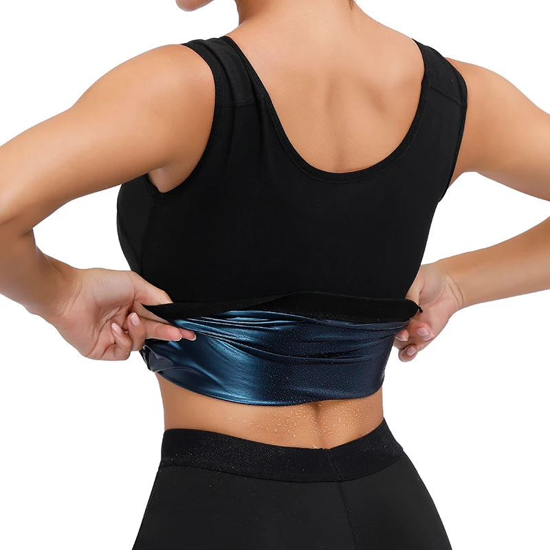 Women Thermo Sweat Vest Men Sauna Tank Top Slimming Belly Compression Waist Trainer Fat Burning Abdomen Workout Shirt Gym Corset