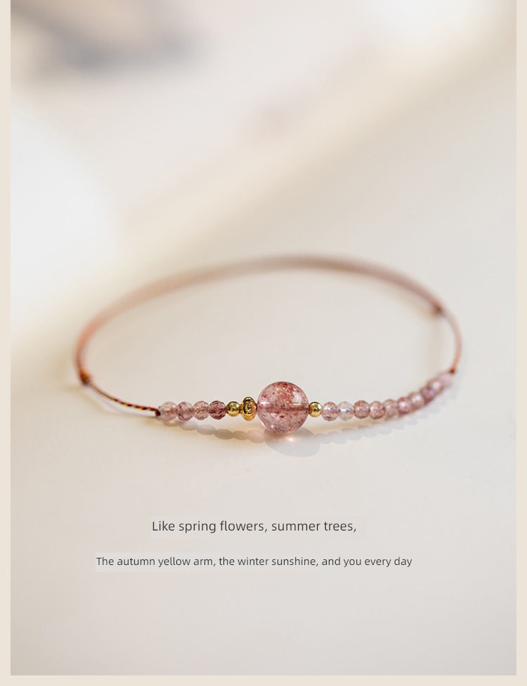 Strawberry Quartz Original Women Woven Hand Strap