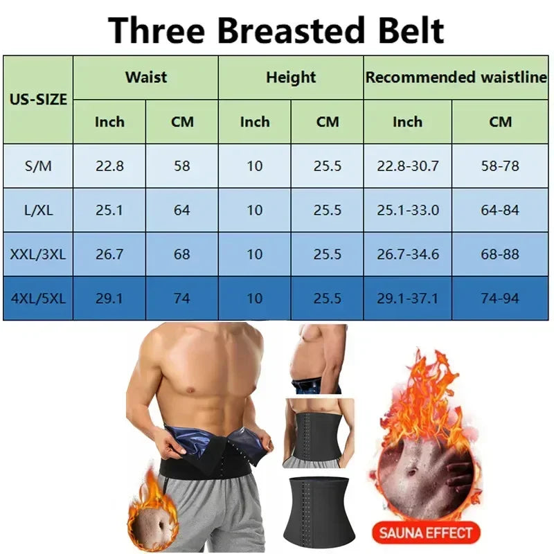 Waist Control Shaper Girdle Shapewear Corset Sweat Tummy Workout Sauna Thermo Abdomen Fat Men Gym Slimming Trainer Burning Belt