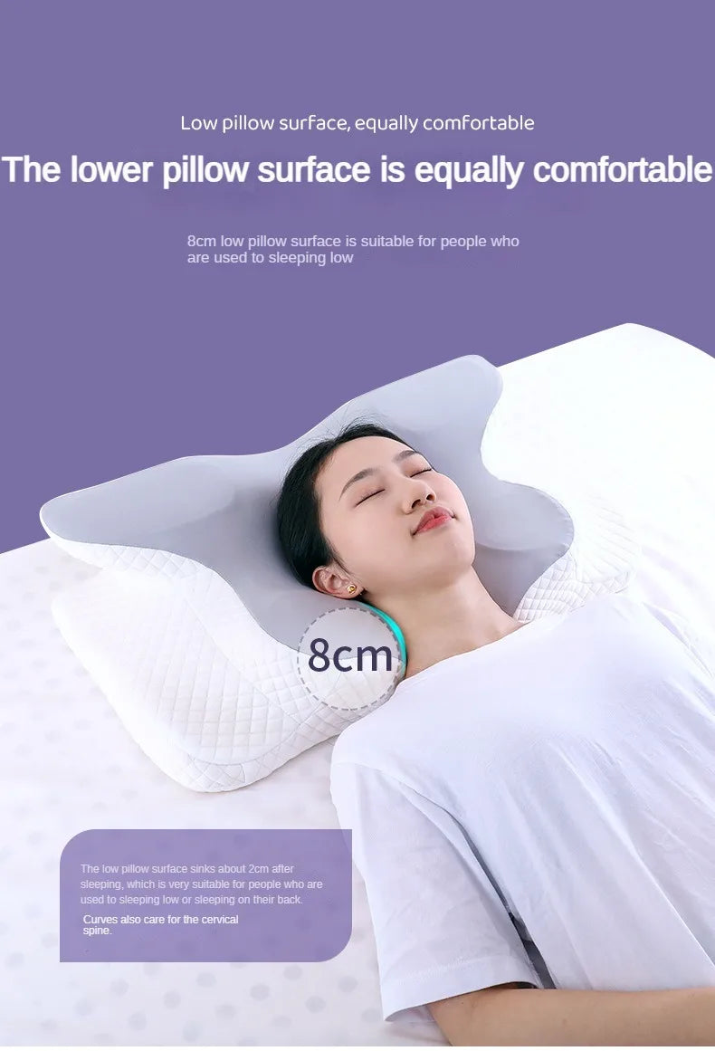 Ergonomic Orthopedic Neck Support Contour Pillow For Side Back Stomach Sleepers