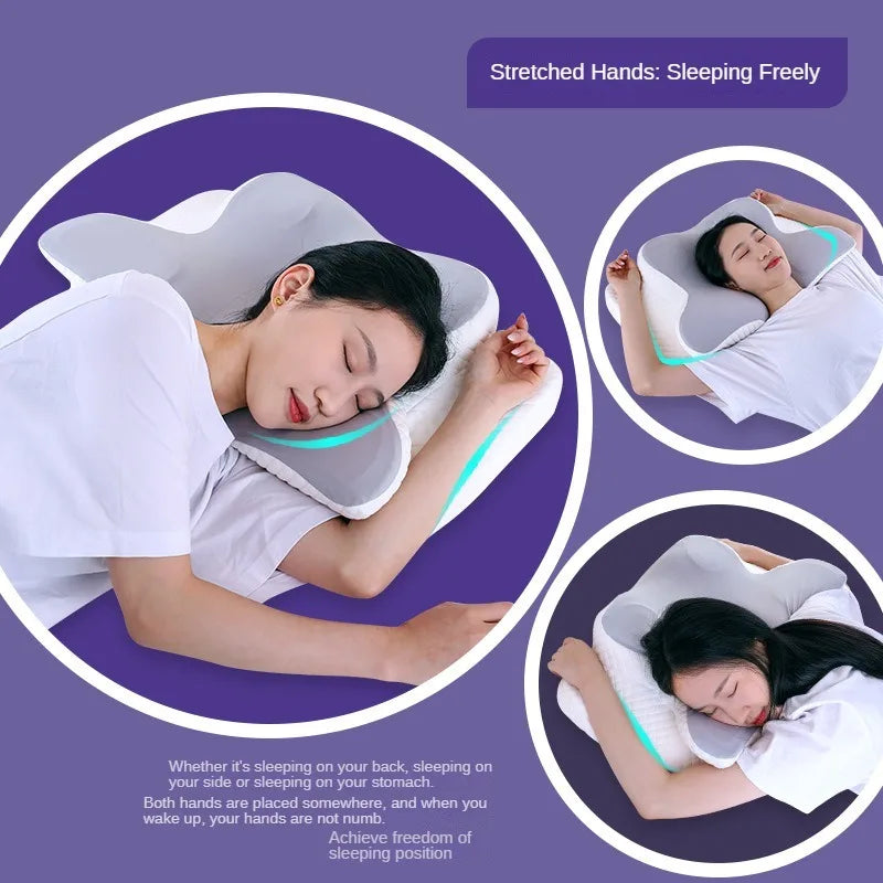 Ergonomic Orthopedic Neck Support Contour Pillow For Side Back Stomach Sleepers
