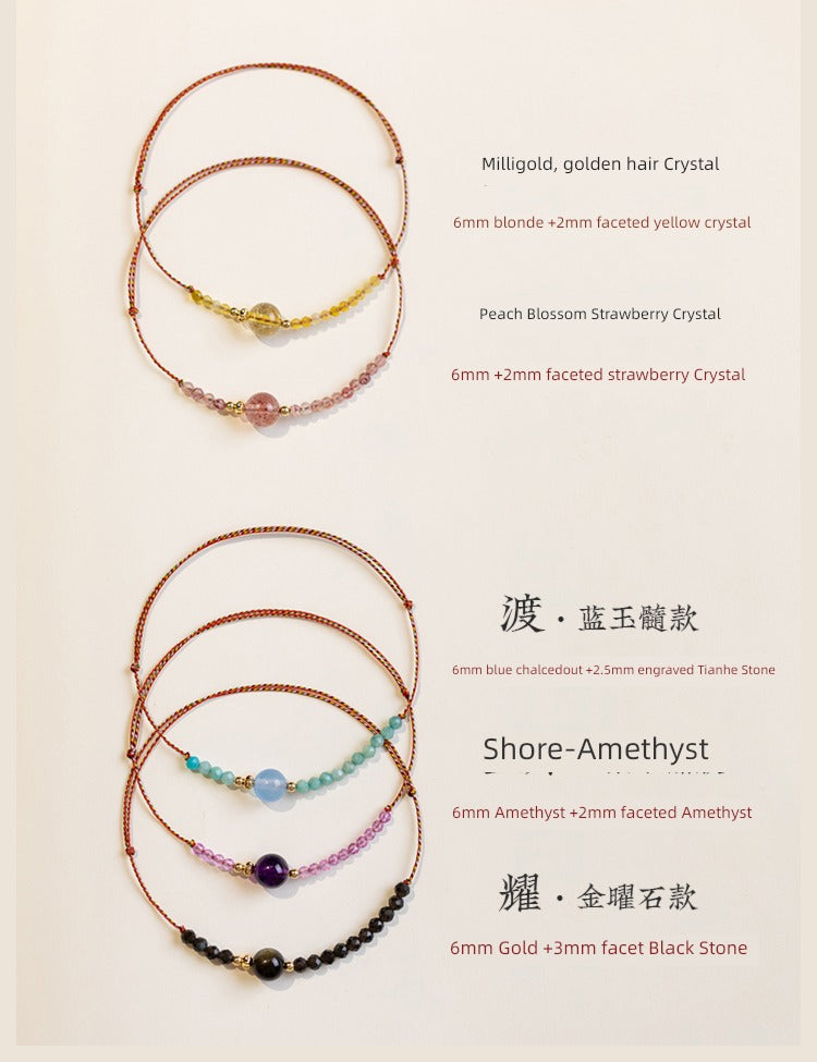 Strawberry Quartz Original Women Woven Hand Strap