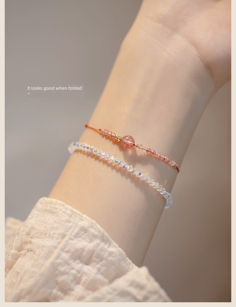 Strawberry Quartz Original Women Woven Hand Strap