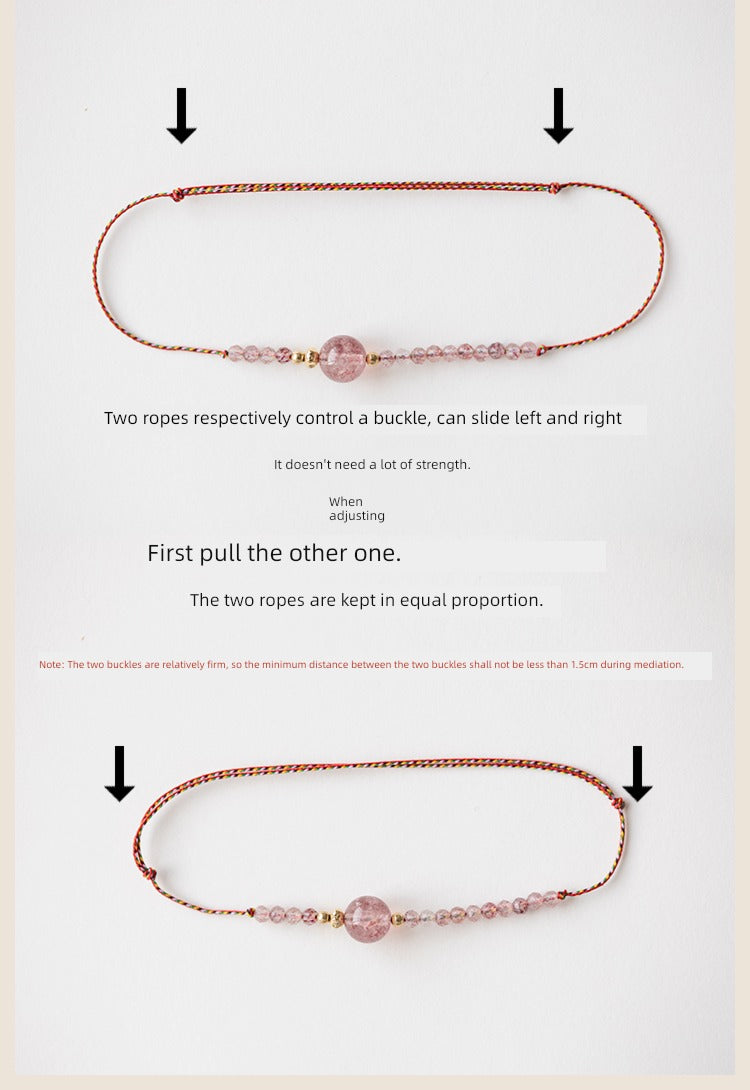 Strawberry Quartz Original Women Woven Hand Strap