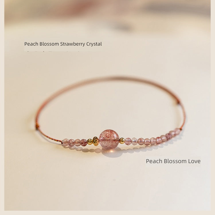 Strawberry Quartz Original Women Woven Hand Strap