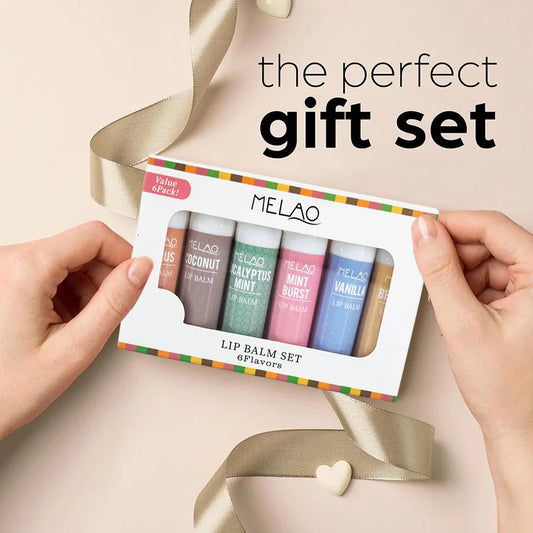 MELAO Lip Balm Set with Aloe, Extra Virgin Olive Oil, Beeswax & Essential Oils