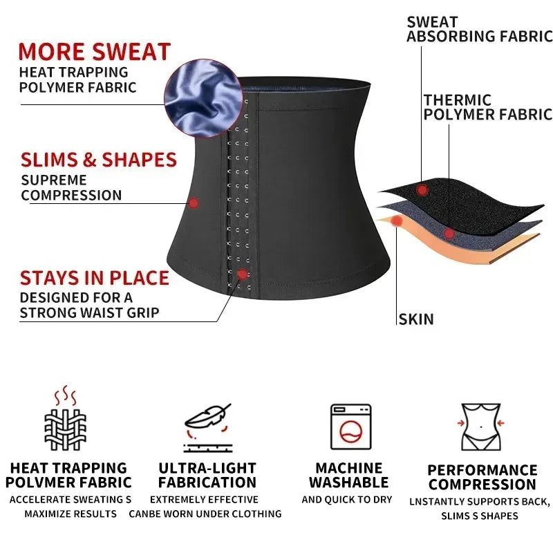 Waist Control Shaper Girdle Shapewear Corset Sweat Tummy Workout Sauna Thermo Abdomen Fat Men Gym Slimming Trainer Burning Belt