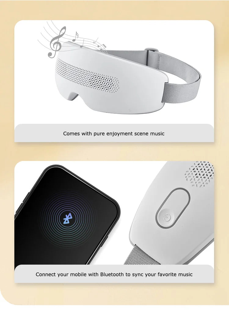 Electric Eye Massager, Acupuncture Point, Vibration Massage Eye Care With Bluetooth Music