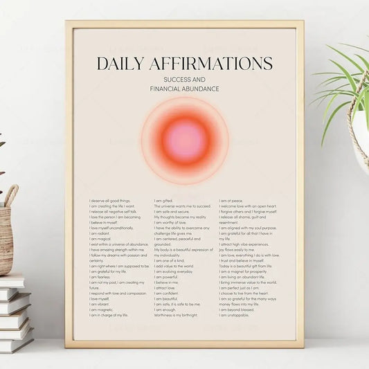 Daily Affirmation Quotes Wall Art