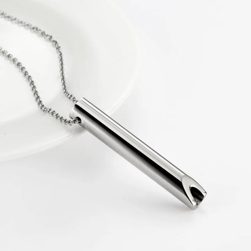 Stainless Steel Anxiety Breathing Necklace Stress Relief Meditation Necklaces Yoga Ritual Quit Smoking Anxiety Relief Jewelry