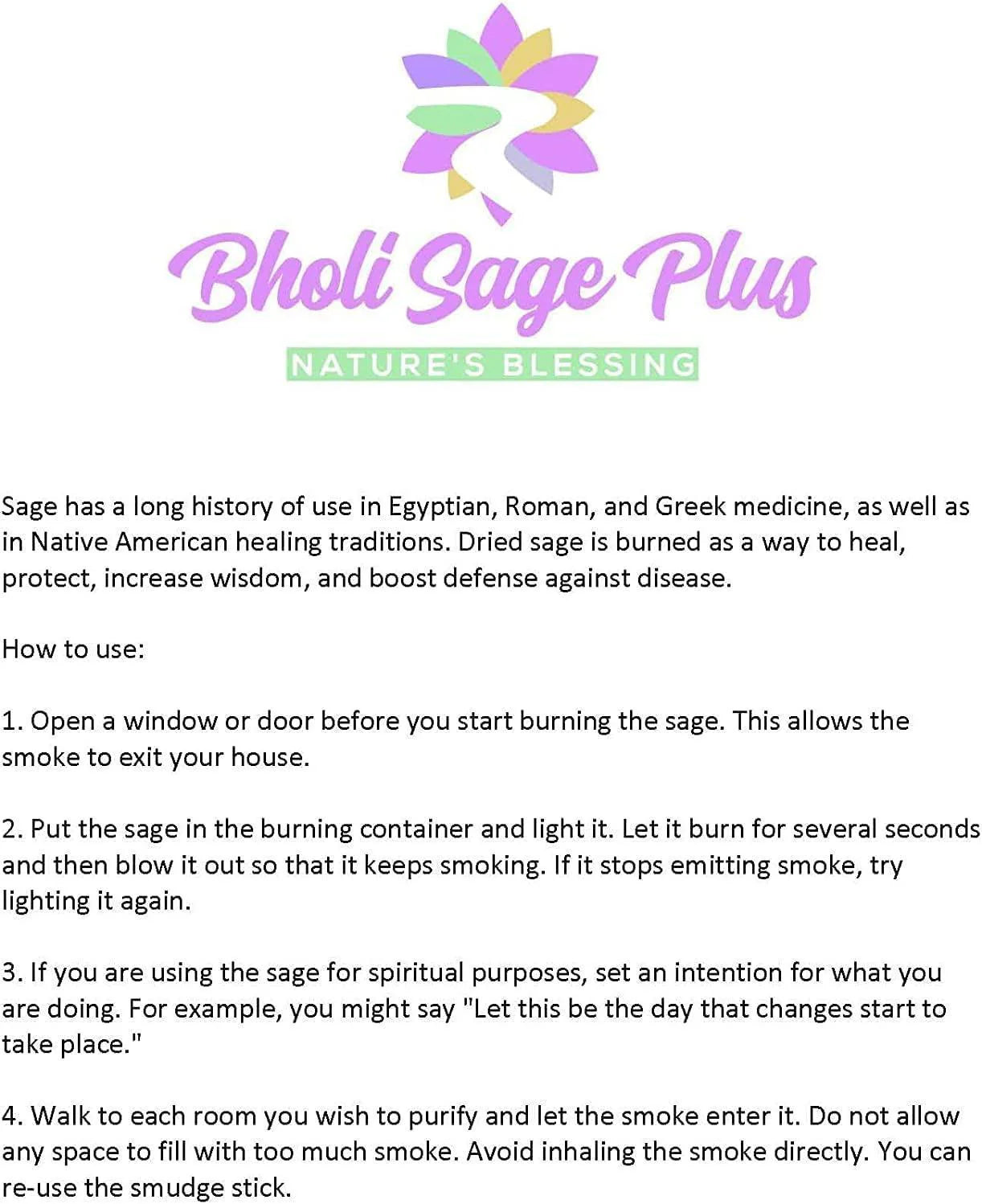 Bholi Sage plus Sage Smudge Kit for Cleansing Negative Energy Lavender with White Sage Smudge Sticks Pack of 4