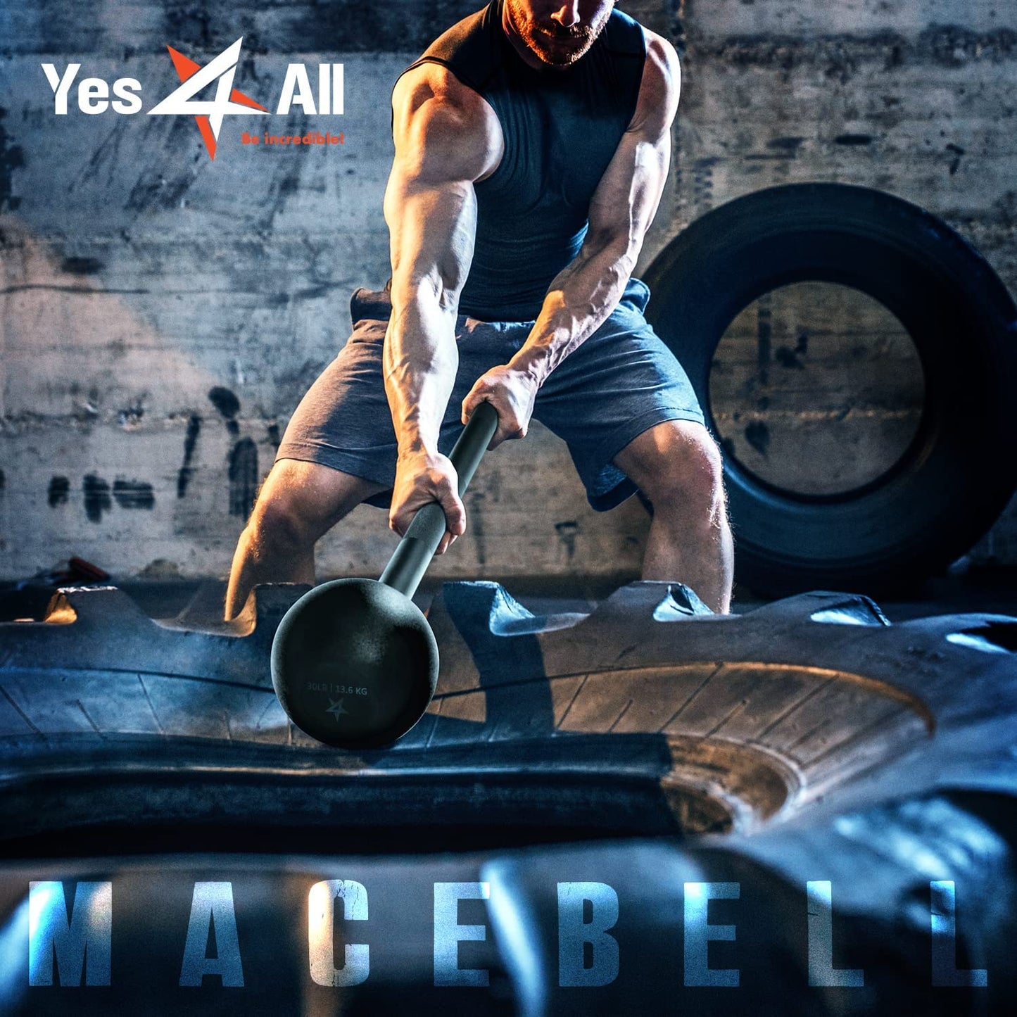 Steel Mace Bell for Strength Training, Support Full Body, Muscles, Shoulder, Grips & Forearms Workouts, Stretching 5, 7, 10, 15, 20, 25, 30 LB for Woman & Man