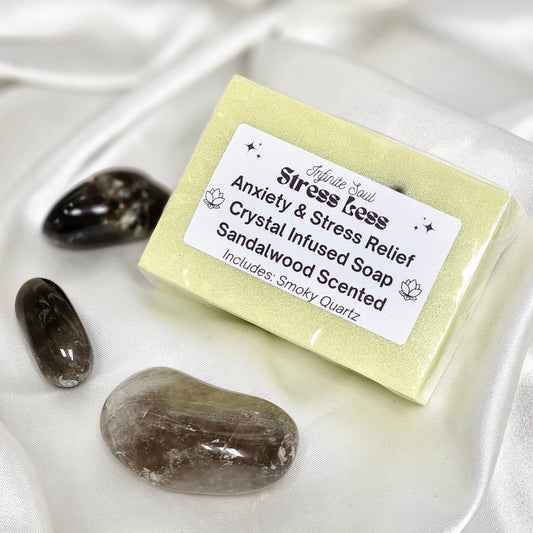 Stress Less: Anxiety & Stress Relief Crystal Infused Soap - Sandalwood